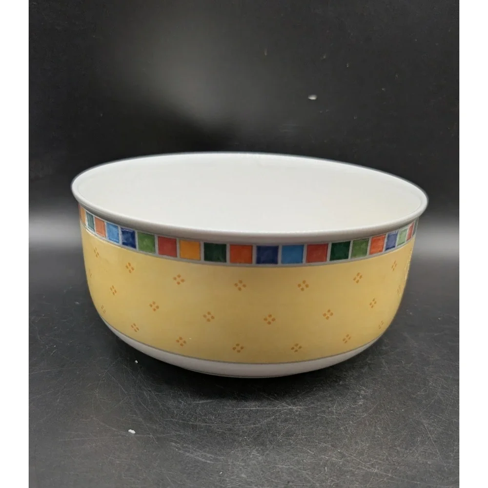 Villeroy & Boch Twist Alea Limone Fine China Serving Bowl Yellow Mosaic 8